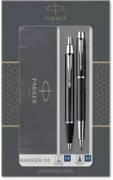 Een Parker IM Black giftbox duoset, vulpen en balpen, zwart koop je bij ShopXPress