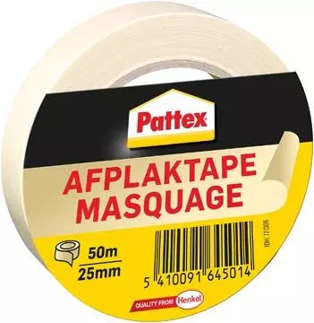 Een Pattex afplaktape, lengte 50 m, breedte 25 mm koop je bij ShopXPress