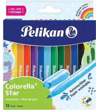 Een Pelikan Colorella Star viltstift, etui van 12 stuks koop je bij ShopXPress