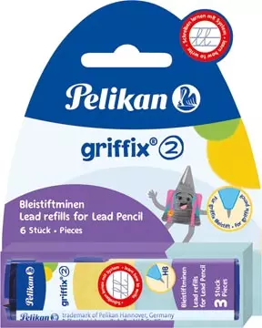 Een Pelikan Griffix potloodstiften, 2 mm, HB, blister van 2 doosjes van 3 stuks koop je bij ShopXPress