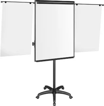 Een Pergamy Excellence mobiele magnetische flipchart met papierklem en 2 uitschuifbare armen ft 107 x 75 cm koop je bij ShopXPress