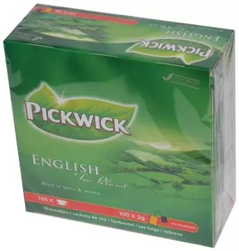 Een Pickwick thee, English Tea Blend, pak van 100 stuks van 2 gram koop je bij ShopXPress