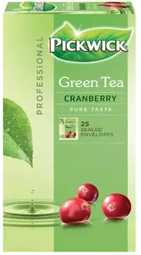 Een Pickwick thee, groene thee Cranberry, pak van 25 zakjes koop je bij ShopXPress