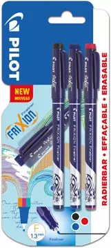 Een Pilot fineliner Frixion Basic, geassorteerde kleuren, set van 3 stuks koop je bij ShopXPress