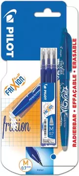 Een Pilot gelroller Frixion Ball, blister van 4 stuks (1 gelroller + 3 vullingen), blauw koop je bij ShopXPress