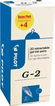 Een Pilot gelroller G-2 fijn, blauw, value pack met 16 + 4 stuks koop je bij ShopXPress