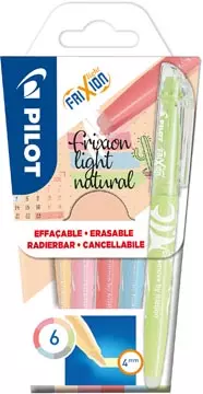 Een Pilot markeerstift Frixion Light Natural, blister van 6 stuks in geassorteerde kleuren koop je bij ShopXPress