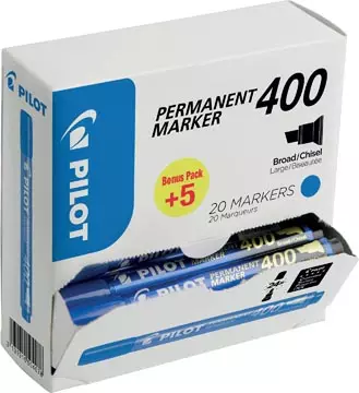 Een Pilot permanent marker 400, XXL doos met 15 + 5 stuks, blauw koop je bij ShopXPress