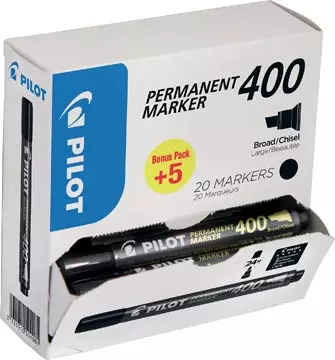 Een Pilot permanent marker 400, XXL doos met 15 + 5 stuks, zwart koop je bij ShopXPress