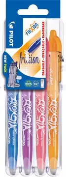 Een Pilot roller Frixion Ball Set 2 Go blister van 4 stuks, oranje, roze, paars en blauw koop je bij ShopXPress