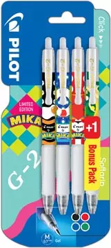 Een Pilot roller G-2 07 Mika, blister van 3+1 gratis in geassorteerde kleuren koop je bij ShopXPress