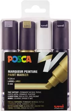 Een Posca paintmarker PC-8K, set van 4 stuks, assorti koop je bij ShopXPress