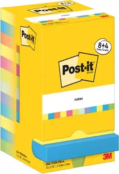 Een Post-It Notes Energetic, 100 vel, ft 76 x 76 mm, 8 + 4 GRATIS koop je bij ShopXPress