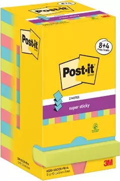 Een Post-It Super Sticky Z-Notes Cosmic, 90 vel, ft 76 x 76 mm, 8 + 4 GRATIS koop je bij ShopXPress