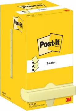 Een Post-It Z-Notes , 100 vel, ft 76 x 76 mm, geel, pak van 12 blokken koop je bij ShopXPress