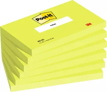 Een Post-it Notes, 100 vel, ft 76 x 127 mm, neongroen, pak van 6 blokken koop je bij ShopXPress