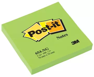 Een Post-it Notes, 100 vel, ft 76 x 76 mm, neongreon koop je bij ShopXPress