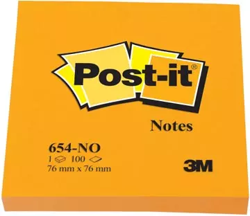 Een Post-it Notes, 100 vel, ft 76 x 76 mm, neonoranje koop je bij ShopXPress