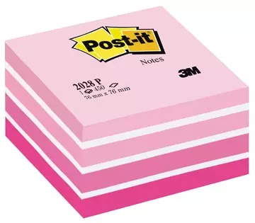 Een Post-it Notes kubus, 450 vel, t 76 x 76 mm, roze koop je bij ShopXPress