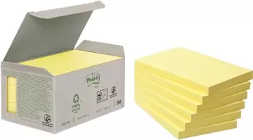 Een Post-it Recycled notes, 100 vel, ft 76 x 127 mm, geel, pak van 6 blokken koop je bij ShopXPress