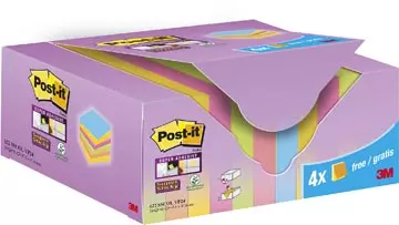 Een Post-it Super Sticky Notes Colour, 90 vel, ft 47,6 x 47,6 mm, 20 + 4 GRATIS koop je bij ShopXPress