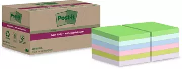 Een Post-it Super Sticky Notes Recycled, 70 vel, ft 47,6 x 47,6 mm, assorti, pak van 12 blokken koop je bij ShopXPress