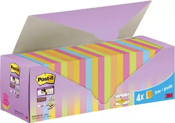 Een Post-it Super Sticky Z-Notes assorti, 90 vel, ft 76 x 76 mm, 20 + 4 GRATIS koop je bij ShopXPress