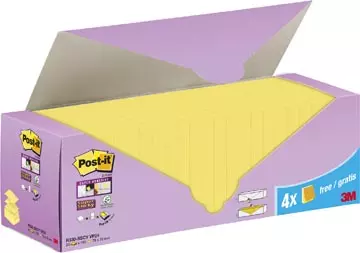 Een Post-it Super Sticky Z-notes, 90 vel, ft 76 x 76 mm, doos van 20 + 4 gratis, geel koop je bij ShopXPress