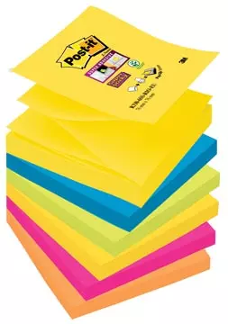 Een Post-it Super Sticky Z-notes Carnival, 90 vel, ft 76 x 76 mm, pak van 6 blokken koop je bij ShopXPress