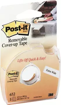 Een Post-it correctietape 8 mm met afroller, op blister koop je bij ShopXPress