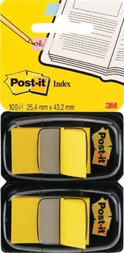 Een Post-it index standaard, ft 24,4 x 43,2 mm, houder met 2 x 50 tabs, geel koop je bij ShopXPress