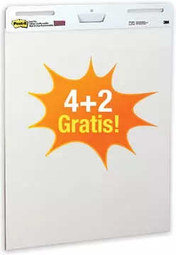 Een Post-it meeting chart, ft 63,5 x 77,5 cm, blanco, 30 vel, pak van 4 + 2 gratis koop je bij ShopXPress