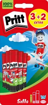 Een Pritt Original plakstift, 11 g, 3 + 2 gratis, op blister koop je bij ShopXPress