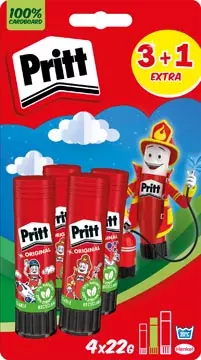 Een Pritt Original plakstift, 22 g, 3 + 1 gratis, op blister koop je bij ShopXPress