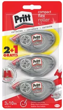 Een Pritt correctieroller Compact Flex 4,2 mm x 10 m, blister 2 + 1 gratis koop je bij ShopXPress