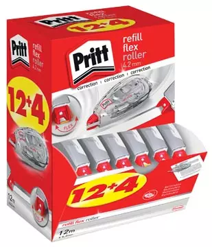 Een Pritt correctieroller Refill Flex 4,2 mm x 12 m, doos 12 + 4 gratis koop je bij ShopXPress