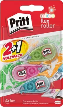 Een Pritt micro correctieroller, 2 + 1 gratis, op blister koop je bij ShopXPress