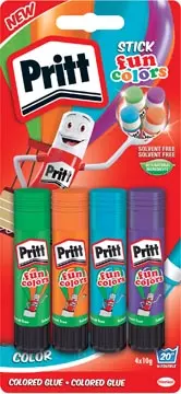 Een Pritt plakstift Fun Colors 10 g, blister van 4 stuks koop je bij ShopXPress