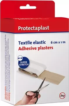 Een Protectaplast Elastic textielpleister, ft 6 cm x 1 m, op rol koop je bij ShopXPress