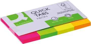 Een Q-CONNECT Quick Tabs, ft 20 x 50 mm, 4 x 50 tabs, geassorteerde kleuren koop je bij ShopXPress