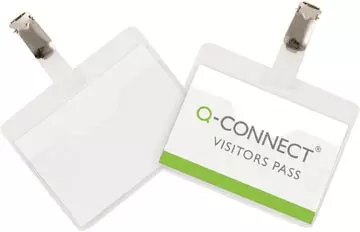 Een Q-CONNECT badge met clip 90 x 60 mm, doos van 25 stuks koop je bij ShopXPress