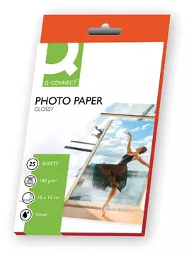 Een Q-CONNECT fotopapier, ft 10 x 15 cm, 180 g, pak van 25 vel koop je bij ShopXPress