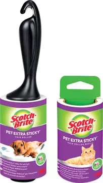 Een Scotch Brite pluizenkleefroller navulling, extra klevend voor dierenhaar, 48 vellen koop je bij ShopXPress