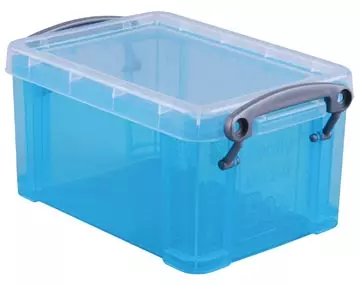 Een Really Useful Box 0,7 liter, transparant helblauw koop je bij ShopXPress