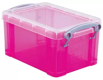 Een Really Useful Box 0,7 liter, transparant helroze koop je bij ShopXPress