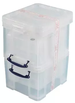 Een Really Useful Box 35 liter, transparant, pak van 3 dozen koop je bij ShopXPress