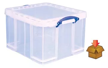 Een Really Useful Box 42 liter, transparant, per stuk verpakt in karton koop je bij ShopXPress