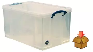 Een Really Useful Box 84 liter, transparant, per stuk verpakt in karton koop je bij ShopXPress