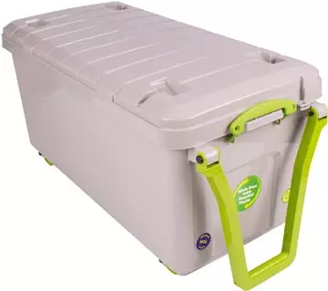 Een Really Useful Box Recycled opbergkoffer op wieltjes 160 l, grijs koop je bij ShopXPress