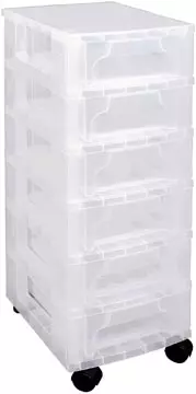 Een Really Useful Box ladenblok 6 x 3,5 l, transparant koop je bij ShopXPress